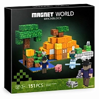 Магнітний конструктор Magnet World Майнкрафт T9921 Гарбузова ферма