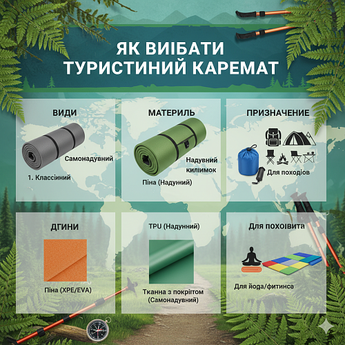 Как выбрать туристический каремат: виды, материалы, назначение