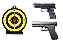 Іграшковий пістолет Vigor V12+V20 (Glock / SIG) + кулі + мішень