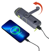 Фонарь Kilnex с ручным генератором (динамо машина), Radio и Siren Alarm