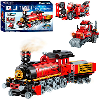 Конструктор Qman 42101 Паровоз, мотоцикл, трактор 3в1